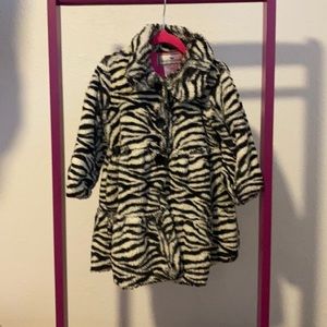 Girls 4T Faux Zebra Coat